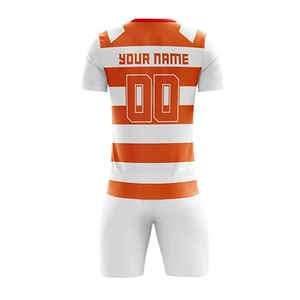 ODM vente en gros ensembles d'uniformes de football unisexes personnalisés couleur personnalisée transfert de chaleur imprimé 100% polyester léger respirant col en v - Product Image 5