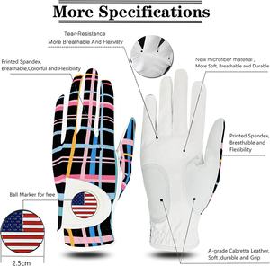 Gants de golf d'entraînement en cuir Cabretta souple de qualité supérieure pour hommes et femmes Particules antidérapantes Logo personnalisé respirant pour une utilisation manuelle - Product Image 4