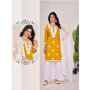 Costume en coton décontracté Offre Spéciale avec Dupatta coordonné Excellente option pour une tenue régulière au collège ou au bureau disponible au prix d'usine - Product Image 1