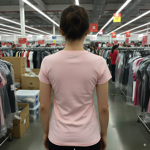 Essentials Slim-Fit Camiseta de manga corta con cuello redondo para mujer Camiseta informal clásica Transpirable Cómodo para el logotipo de verano - Product Image 3