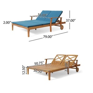 Tumbona doble de madera de teca hecha en Indonesia - Product Image 6
