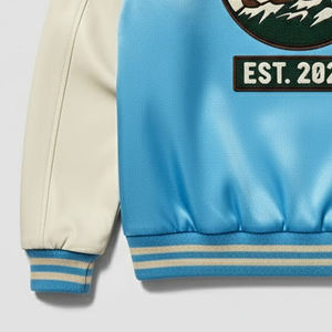 Fournisseurs directs d'usine, veste universitaire en satin pour hommes, produit très vendu, veste de baseball en broderie chenille pour homme - Product Image 5