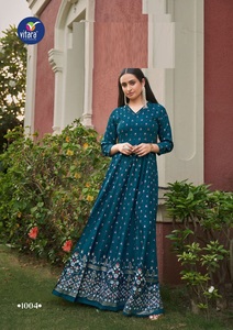 Collection de robes fantaisie stylées Heavy Rayon Foil Prints pour femmes - Product Image 4