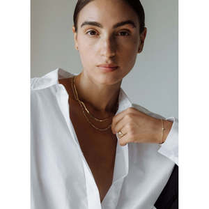 Collar de Cadena Fina Carter con Diseño Espiga, Chapado en Oro de 14K/18K, Estilo Moderno y Religioso, Cadena de Eslabones con Incrustaciones de Diamantes - Product Image 6