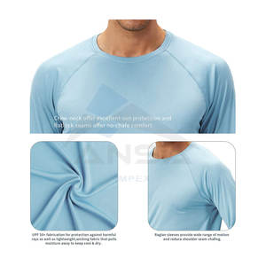 Wholesale Custom Compression Long Sleeve <b>UV</b> Rash Vest Printed Rash Guard <b>T</b> <b>Shirt</b> Breathable Polyester Fabric Rash Guards - Product Image 3