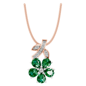 จี้พลอยสีโรสโกลด์ประดับดอกไม้สีโรสโกลด์ประดับเพชรที่ซับซ้อนดีไซน์ทรงใบประดับด้วยโลหะมีค่าชั้นดี - Product Image 5