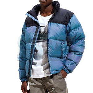 Veste bouffante à bulles avec logo personnalisé pour hommes, veste d'hiver en toile imprimée de haute qualité, épaisse, chaude et ajustée - Product Image 4