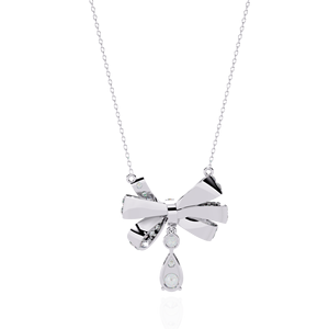 Joyería fina de lujo ligera para niñas y mujeres, lazo romántico de oro amarillo con collares de diamantes cultivados en laboratorio certificados por IGI - Product Image 4