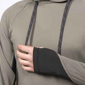 Sudadera con capucha protectora de pesca de talla grande de tela impermeable transpirable de secado rápido de manga larga de poliéster 100% personalizada al por mayor - Product Image 3