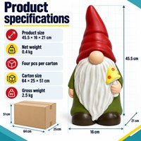 Ornement de gnome nordique fantaisiste pour livre d'histoires, écologique, résistant aux UV, pour extérieur, avec lumière LED, personnalisable, marque privée, vente en gros
