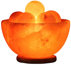 Natural Crafts Fire Bowl Himalayan <b>Pink</b> Salt Lamp Natural Crystal Rock Stone Carved Flower Style Dimmer <b>Switch</b> Ball Fire Bowl - Product Image 1