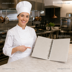 Cubierta de Menú Moderna DIVRIS de Cuero PU con Logotipo Grabado, Tamaño y Color Personalizables, Impermeable, Ecológica, con Capacidad para Múltiples Páginas - Product Image 4