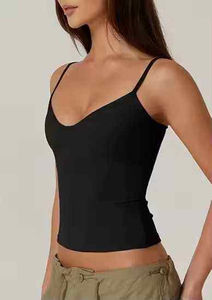 Wholesale 2026 Women's Gym Yoga Crop <b>Tank</b> Top V-Neck Quick Dry Slim Fit Solid for Camisole Plus Size Sets - Product Image 4