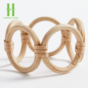 Vente chaude Rond De Serviette En Bambou Durable Écologique Style Bohème Personnaliser Tailles Variété Couleurs À La Main Table De Mariage - Product Image 6