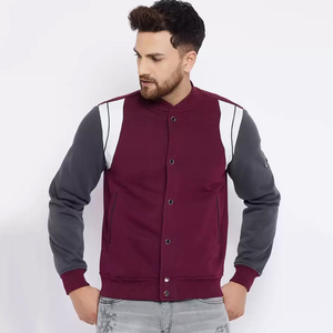 Veste universitaire pour homme en laine/cuir, streetwear élégant pour l'hiver, vêtements décontractés de haute qualité, chauds, logo sur le devant, coton écologique - Product Image 1