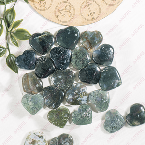 Venta al por Mayor de Mini Corazones de Ágata Musgosa para Sanación Emocional, Decoración y Meditación - Product Image 5
