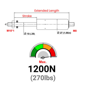 Cilindro de bloqueo de acero de 477mm, 200mm, certificado ISO, carrera de la industria aeroespacial, pieza de repuesto para venta de fábrica - Product Image 2