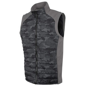 Gilet hybride réversible Softshell pour homme Gilet coupe-vent en polyester pour le travail en plein air, style formel d'hiver avec rembourrage en coton - Product Image 3