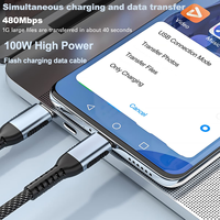 Câble de Charge USB Tressé en Nylon Durable 100W 5A, 1M 2M, Type C vers Type C, Charge Rapide PD, pour Téléphone Portable, Ordinateur Portable et Données Macbook