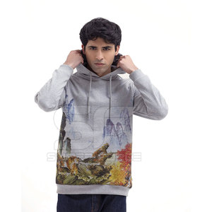 Sweat à capuche pour homme en coton mélangé doux polaire pour l'hiver décontracté et quotidien - Product Image 1