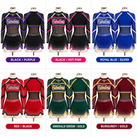 Uniforme de cheerleading sur mesure OEM, une pièce, en spandex haute élasticité, avec strass, justaucorps de cheerleading