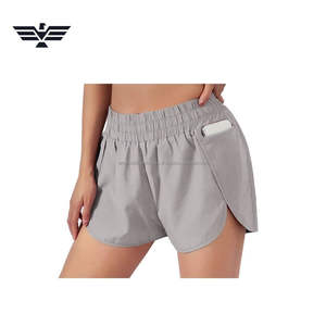 Shorts Deportivos de Cintura Alta para Mujer, Diseño Personalizado OEM, Transpirables, de Algodón y Fibra de Bambú, con Bolsillo para Teléfono, Volantes, Ligeros - Product Image 2