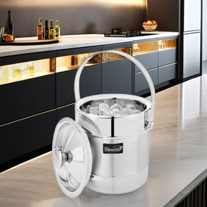 ถังน้ำแข็งสแตนเลสสองชั้น Ekveera Modern พร้อมห่วง 2 วง ได้รับการรับรองมาตรฐาน ISO ดีไซน์ทนทาน เป็นมิตรกับสิ่งแวดล้อม สำหรับแช่ไวน์ - Product Image 2