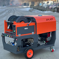 Puissant avec télécommande sécurité barre parallèle moteur à essence 200bar 70lpm égout jet machine nettoyeur de vidange