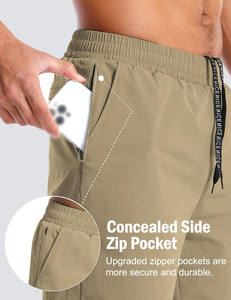 Pantalones cortos de malla atléticos personalizados con forro de compresión bolsillo para teléfono estilo deportivo para entrenamiento deportes Fitness gimnasio correr Jogging - Product Image 2