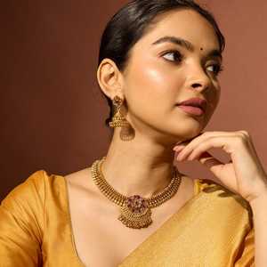 Wedding-Ready Antique Gold <b>Necklace</b> 188142 - Product Image 3