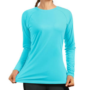 Incroyable conception ras du cou Slim-fit Rash Guard T-shirts Protection de la peau pour l'extérieur Vêtements manches longues Rash Guard pour les femmes - Product Image 1