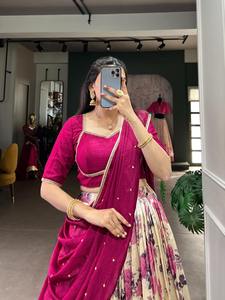 Nuevo 2025 diseñador Dola seda cosido completo Lehenga Choli Patola impresión hoja trabajo tejido Zari con Dupatta India exportaciones calidad - Product Image 4