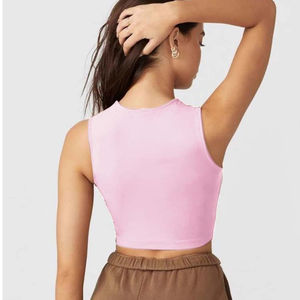 Débardeur court ajusté personnalisé pour femme, idéal pour le yoga, la gym, le fitness et l'athlétisme, 100% coton, respirant et à séchage rapide - Product Image 6