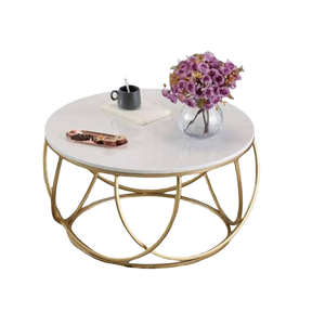 Best Quality Golden Finished Modern Round Side Table End Table & Coffee Table Luxury Iron <b>Frame</b> With Marble Top For Home - Product Image 4