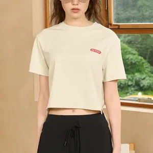 Haut de gymnastique T-shirt de gymnastique personnalisé pour femmes 100% coton léger coupe ample respirant haut d'entraînement pour vêtements de sport - Product Image 1