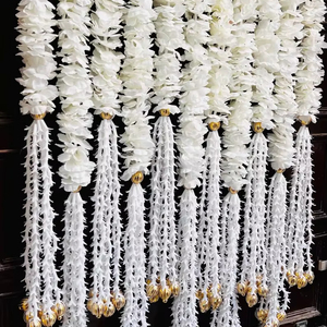 Chaîne de fleur de jasmin Rajnigandha Latkan, décoration de mariage indien, décoration de Nikha, cloison de marié de mariée, décoration de Diwali - Product Image 1