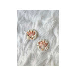 Seashell Mirror <b>Hair</b> Comb Clip Necklace Set Handmade Coastal Beach Wedding Bridal Party Accessory Unique Gift Bohemian - Product Image 3