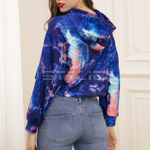 Top corto transpirable de fábrica a prueba de viento para mujer, sudaderas con capucha de algodón de la mejor calidad, sudaderas con capucha cortas para mujer - Product Image 6