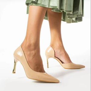 รองเท้าส้นเข็มสไตล์คลาสสิกสำหรับผู้หญิง หัวแหลม ประดับคริสตัล สูง 9 ซม. สำหรับไซส์ 36-40 ผลิตในตุรกี - Product Image 1