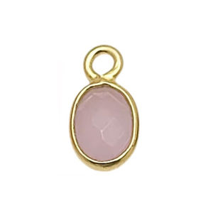 Charmes ovales en pierre de lune pêche 6x4 mm, sertis, en argent sterling 925 plaqué or, pendentif serti, pierre de lune pêche, fournisseurs de bijoux en argent - Product Image 3