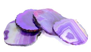 Ensemble de 4 sous-verre en agate violette en résine avec décoration de vaisselle à manger de style artificiel pour l'artisanat en résine - Product Image 2