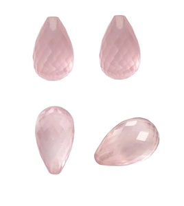 Quartz Rose Naturel de Qualité Supérieure en Forme de Goutte 10x14mm pour Bijoux - Pierre Précieuse avec Rapport d'Expertise de Tiers de Marque Gopika, Sans Traitement Spécial - Product Image 1