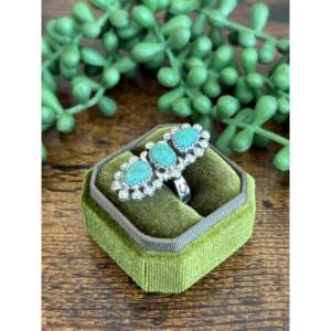 Southwest Handmade Kingman Turquoise Sterling Silver Adjustable Ring Bezel <b>Set</b> - Product Image 3