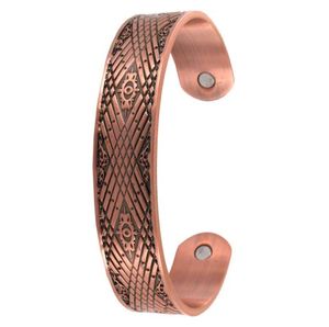 Brazaletes de moda de pulsera de cobre sólido de cobre puro con logotipo personalizado para hombres y mujeres con imanes - Product Image 5