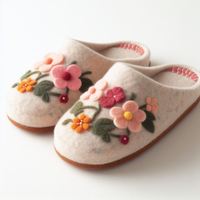 Kain Wol Felt Buatan Tangan, Bernapas, Nyaman, Hangat, Anti-Selip, Desain Fashion, Lembut, Cocok untuk Musim Semi, Panas, Gugur, Dingin, Penggunaan Dalam Ruangan