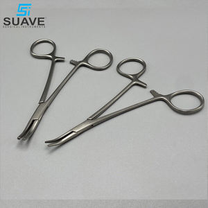 Forma curva hecha a mano buena venta logotipo personalizado hacer propios fórceps quirúrgicos de acero por instrumentos quirúrgicos SUAVE - Product Image 1