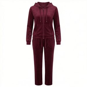 Survêtement en velours tendance et populaire, vente en gros, survêtement en velours pour femmes pas cher, design personnalisé, survêtement respirant, vêtements de sport - Product Image 1