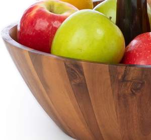 Frutero de Madera de Acacia con Soporte para Plátanos, 15 Pulgadas de Ancho, Color Marrón, Frutero Decorativo con Pedestal, Ideal para Regalo - Product Image 4