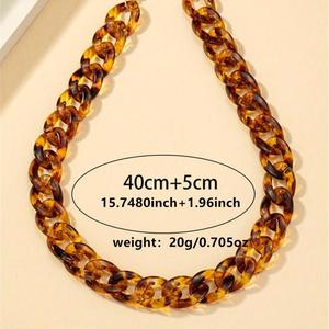 Résine grosse chaîne collier acrylique surdimensionné déclaration bijoux audacieux collier élégant bijoux pour femmes accessoires de fête - Product Image 5