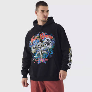 Sweat à capuche oversize en molleton 100% coton de haute qualité pour homme, impression personnalisée, épaules thermiques, écologique, automne - Product Image 1